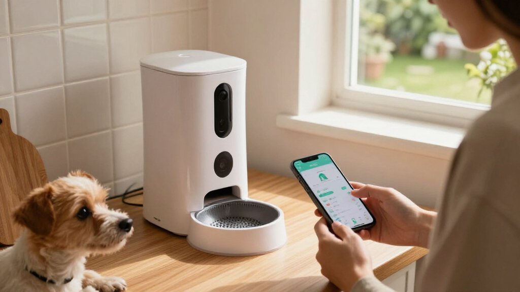 automatic pet feeder with camera and app