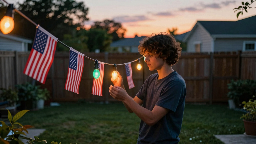 patriotic outdoor string lights