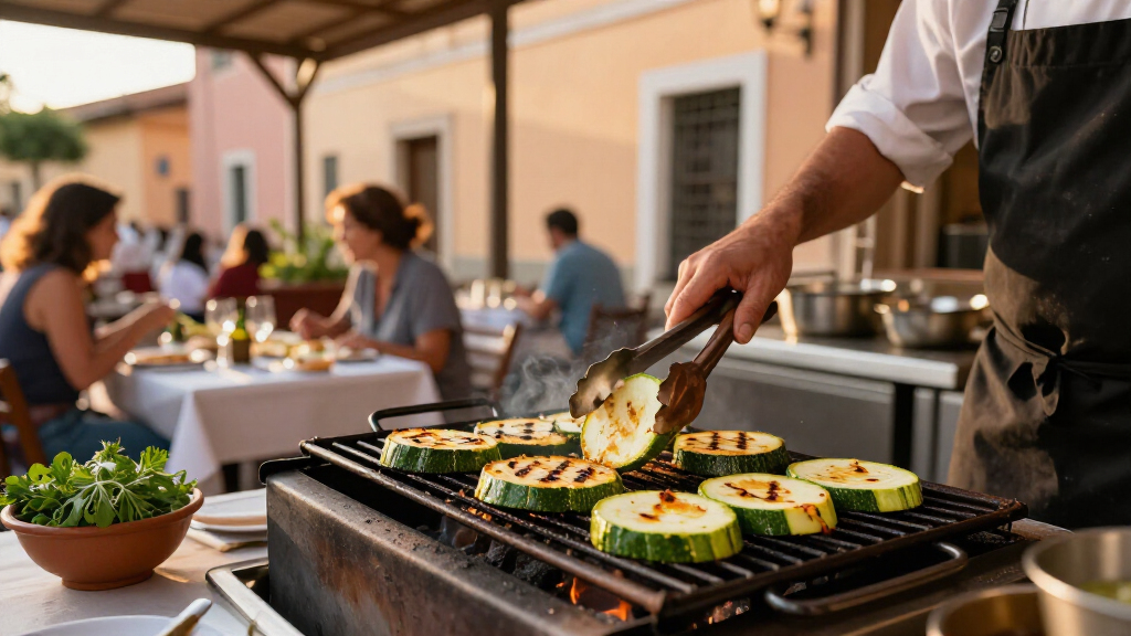 Grill firm slices until the edges turn golden