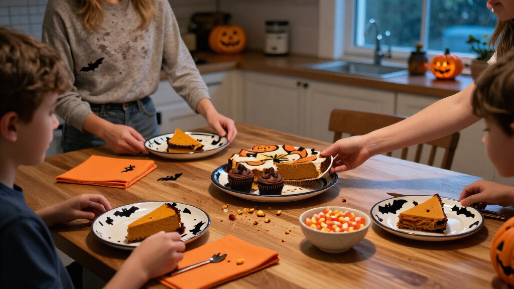 Halloween dessert serving platters