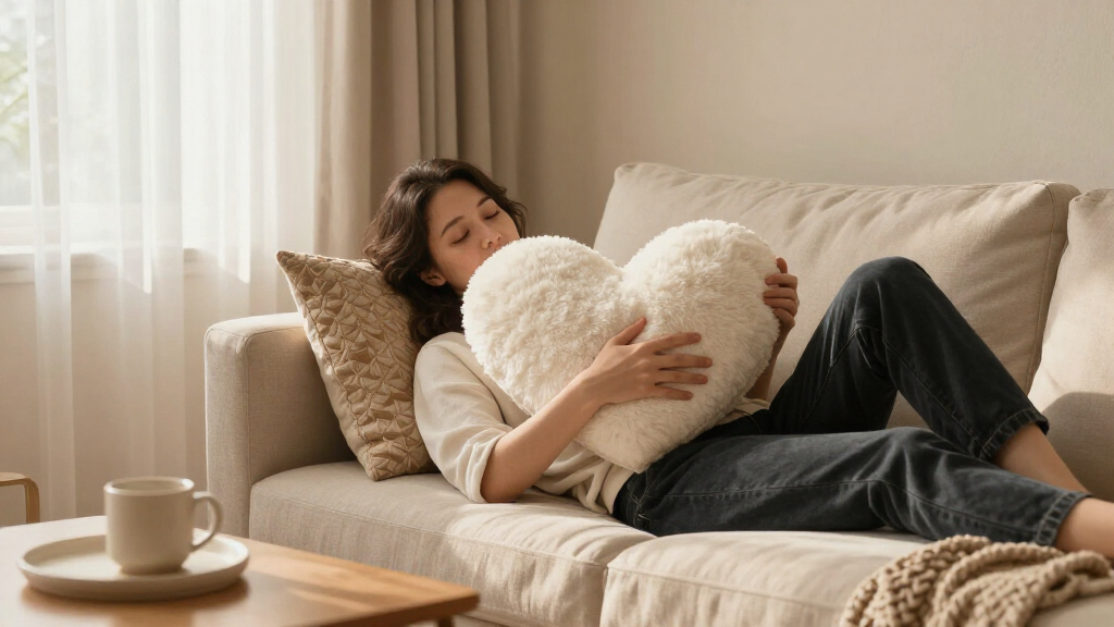 heart-shaped throw pillow