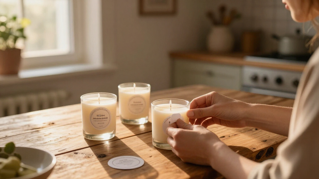 custom round candle labels