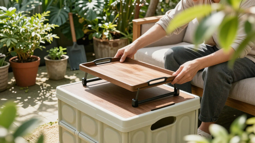 storage ottomans with folding trays
