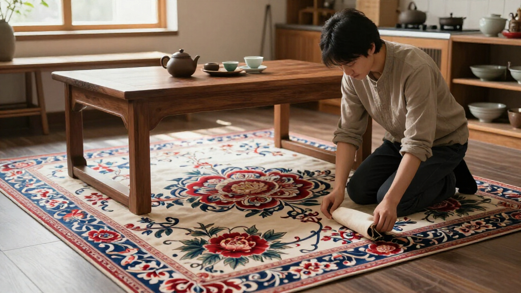 yilong chinese floral silk carpet