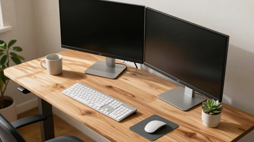 electric standing desk for dual monitors