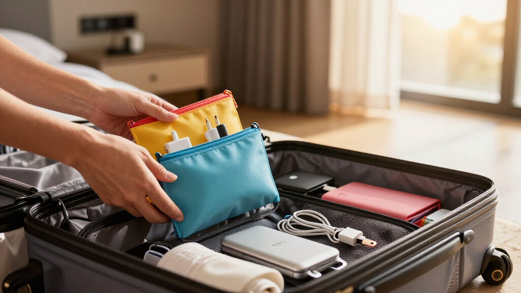 travel tech organizer pouches for international trips