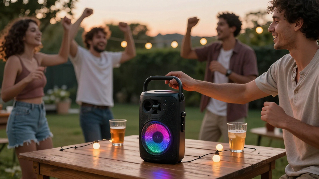 party speakers with lights
