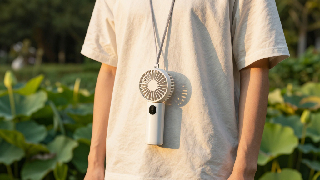 rechargeable personal fan with lanyard