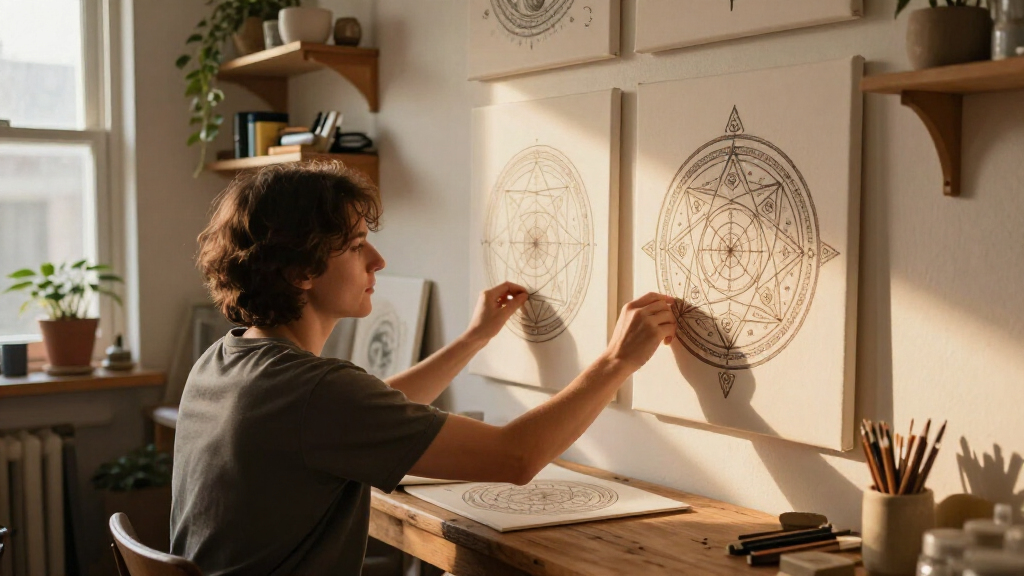best sacred geometry canvas print set large