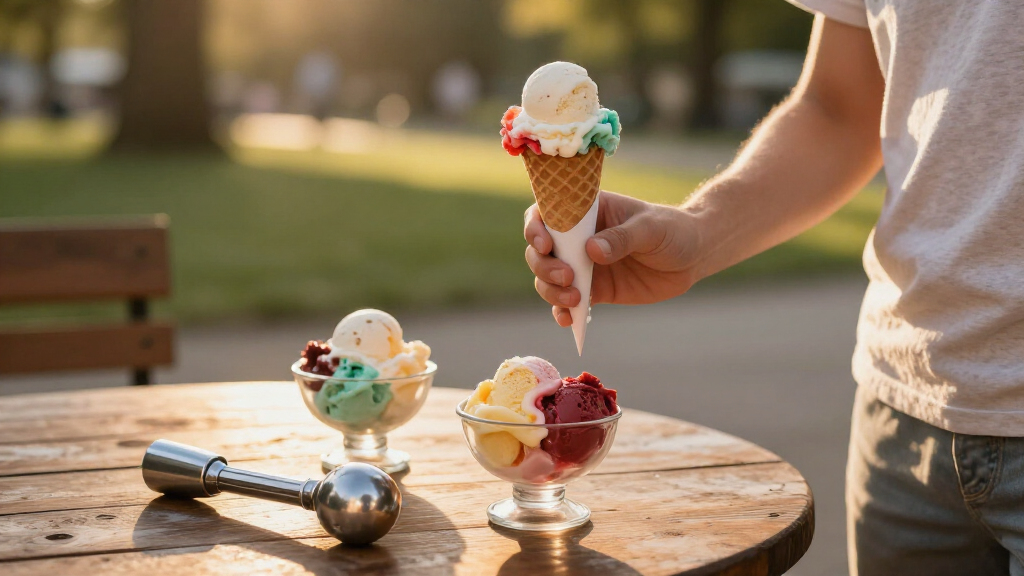Eisbecher, Eisschalen und Eisportionierer