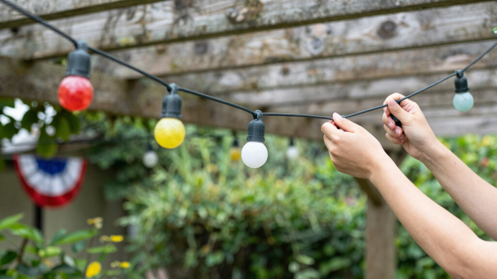 patriotic outdoor string lights