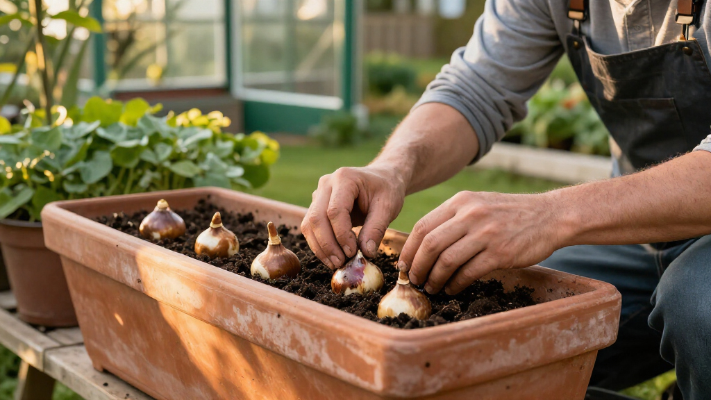 fall flower bulb planters