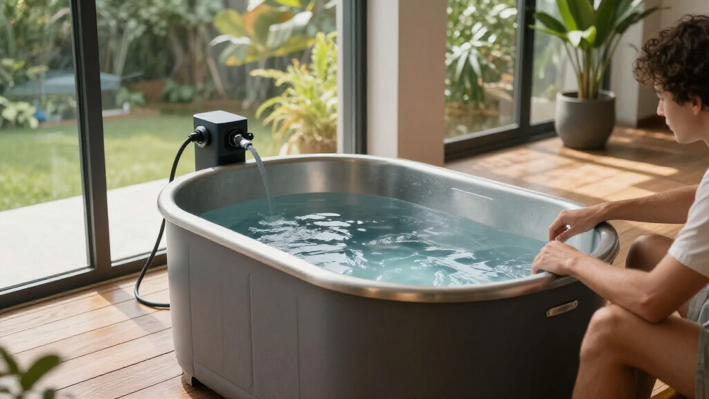 premium indoor cold plunge tub with chiller