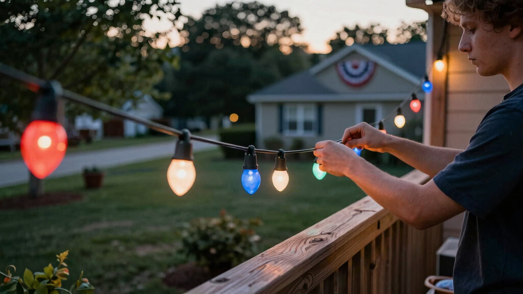 patriotic outdoor string lights