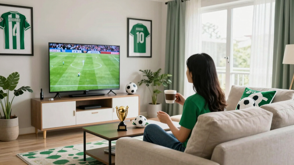 soccer-themed living room decor