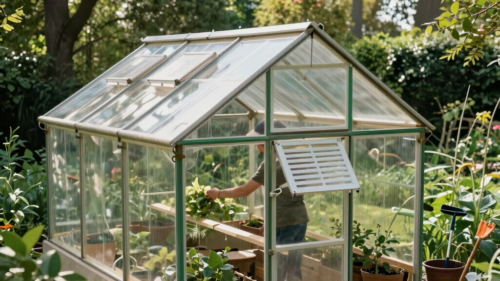 best greenhouse kit with roof vents and door