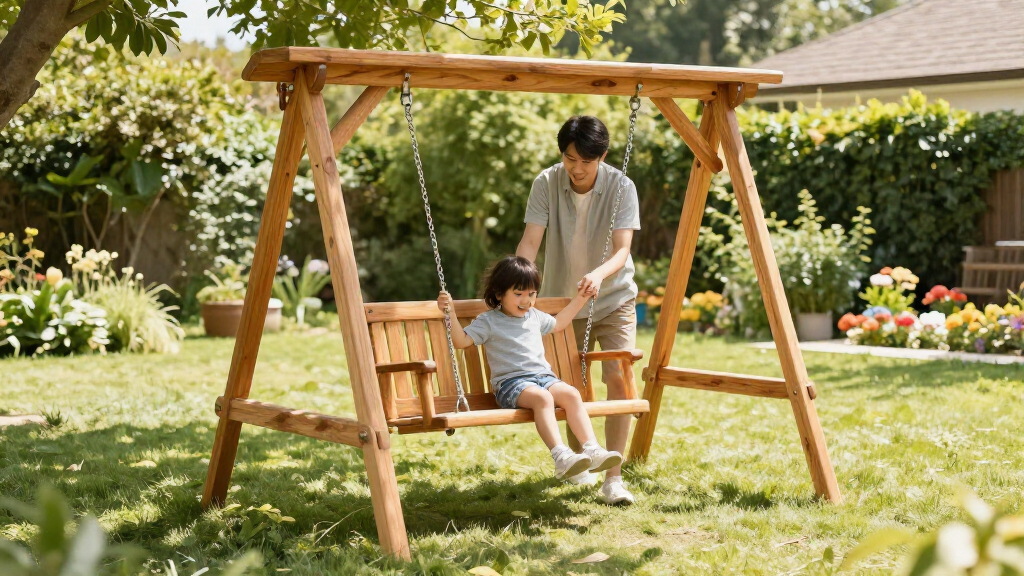 wooden swing set