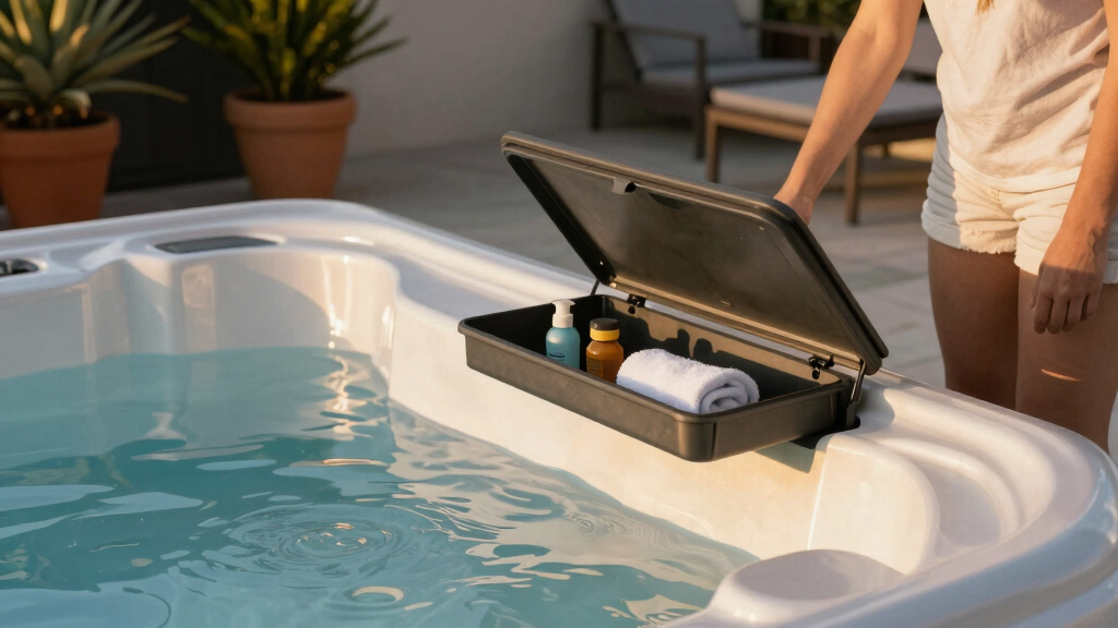 best hot tub steps with storage
