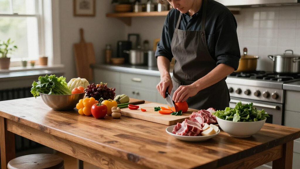 counter setup for heavy prep