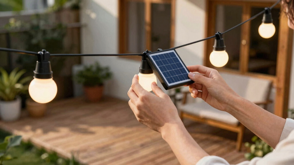 solar-powered outdoor string lights