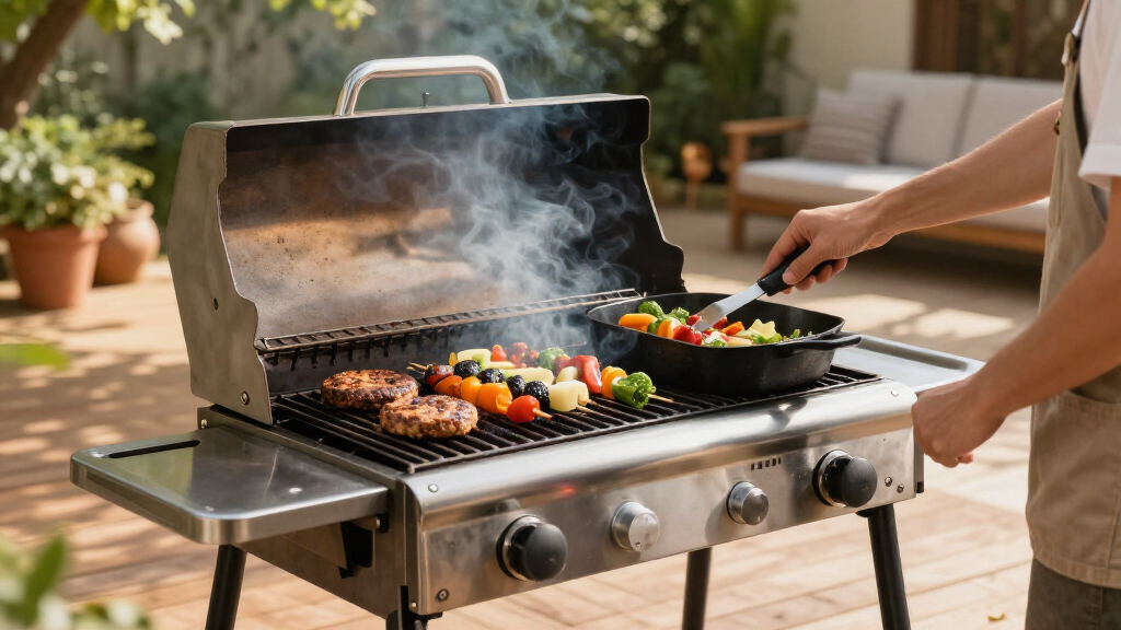 outdoor griddle and grill combo