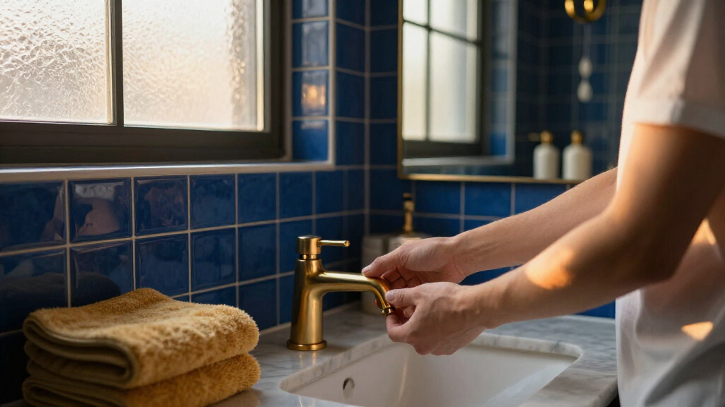 best blue and gold bathroom decor