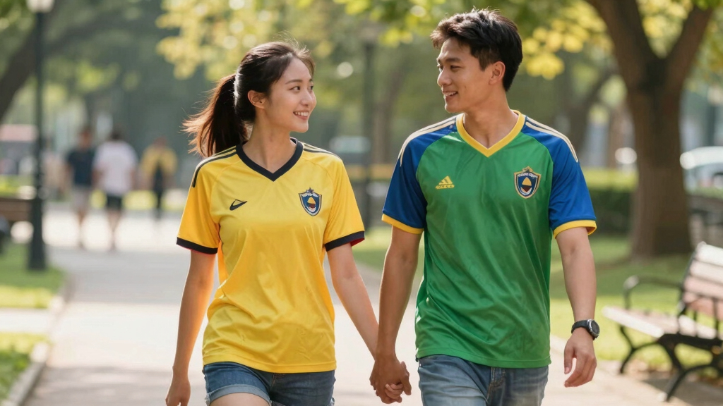couples matching soccer jerseys