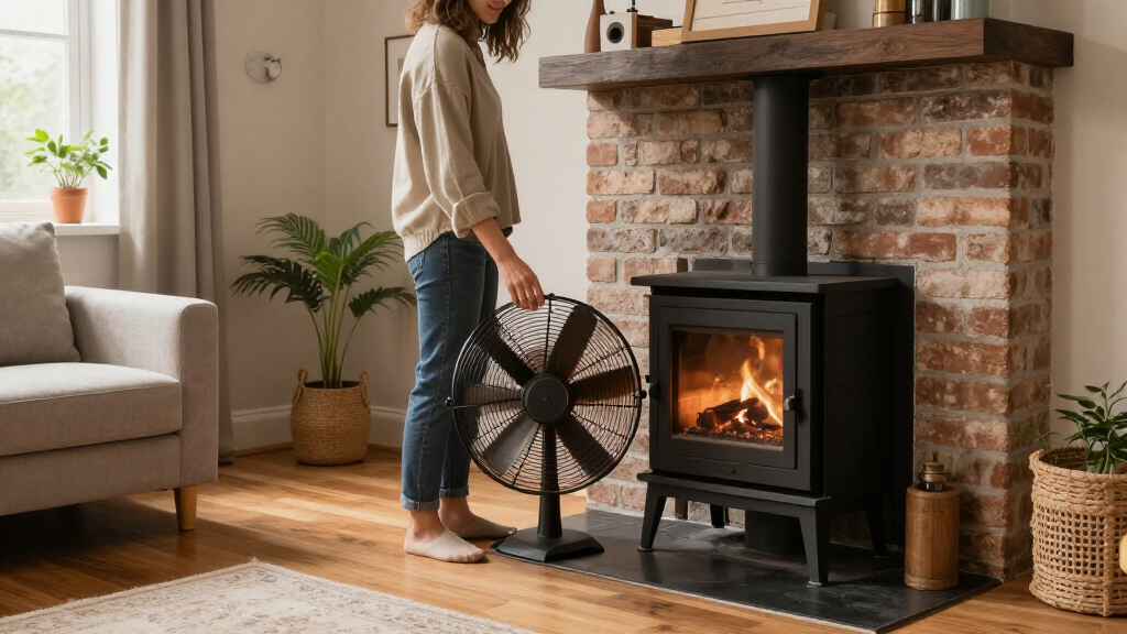 heat powered twin blade stove fans large