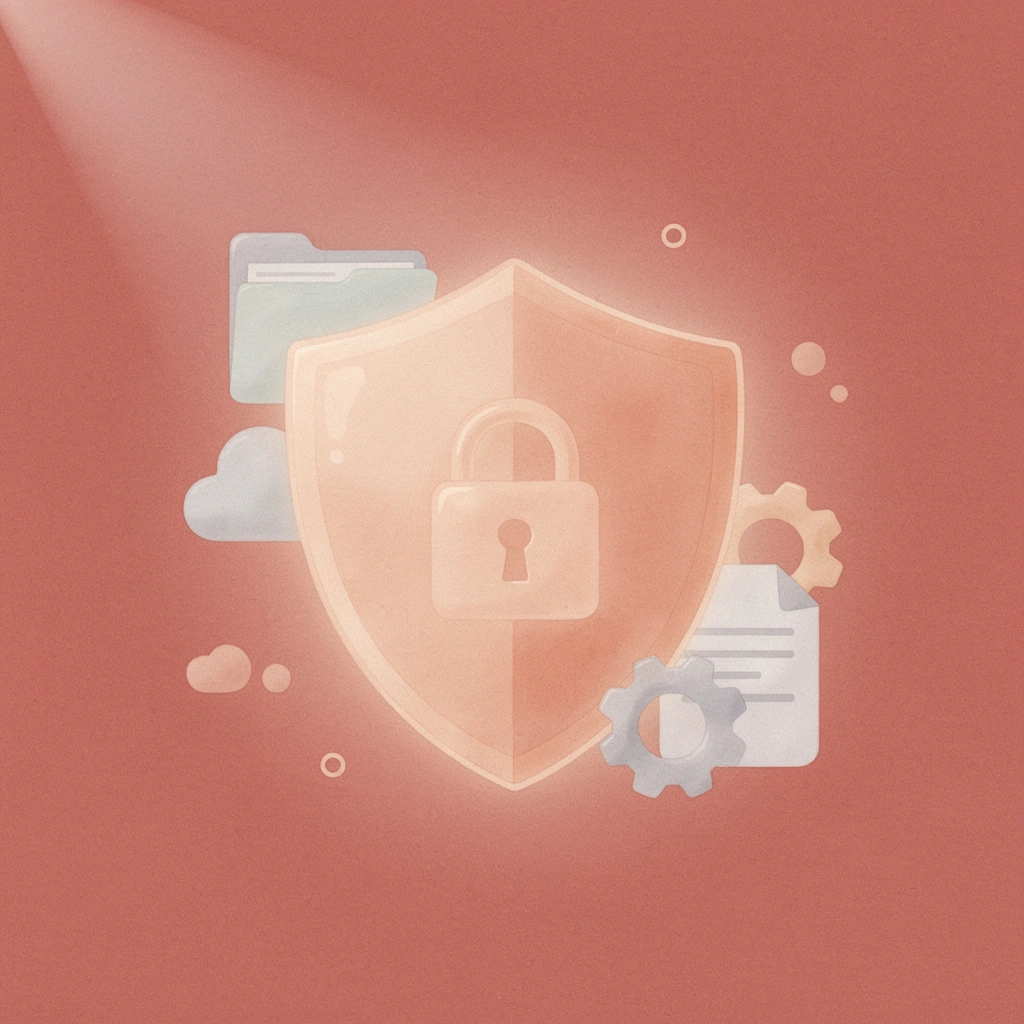 Shield protecting objects representing gentle protection during postpartum recovery
