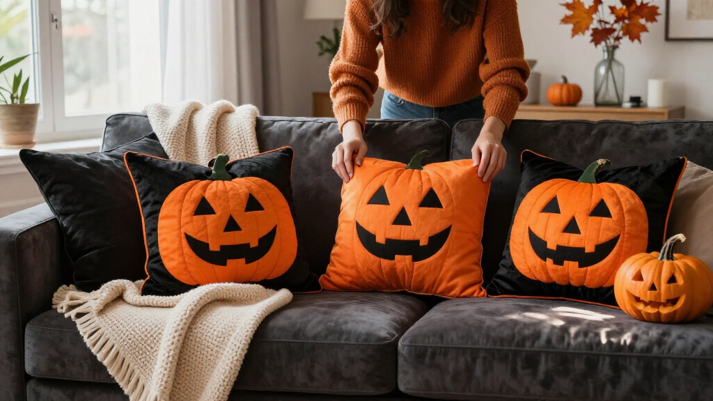 Halloween throw pillows