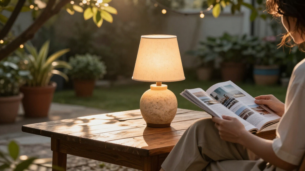 best travertine-look table lamps