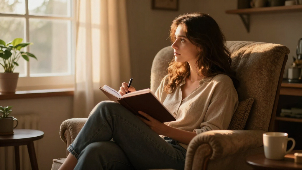 reading chair for divorce recovery and journaling