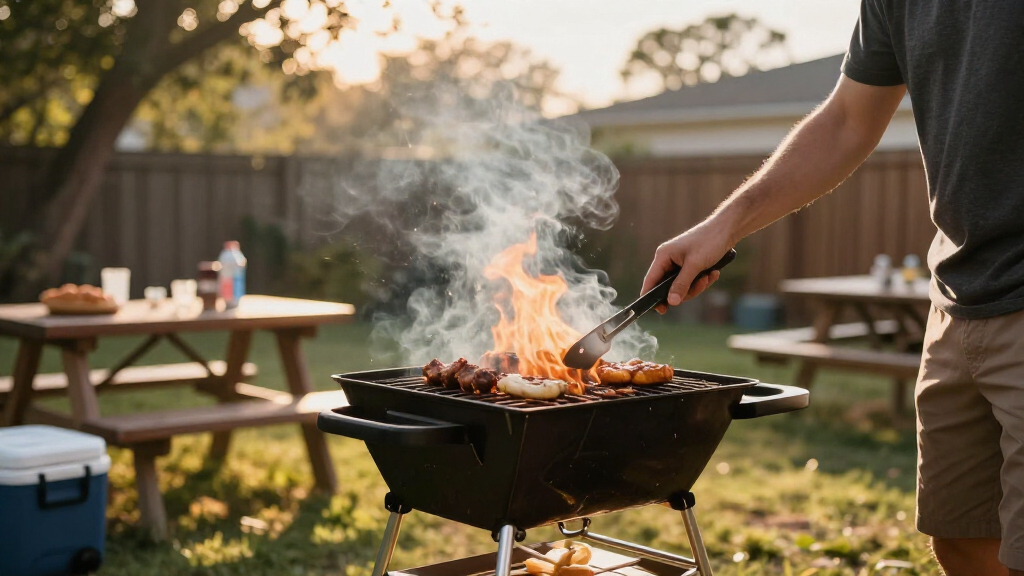 portable outdoor tailgating grill