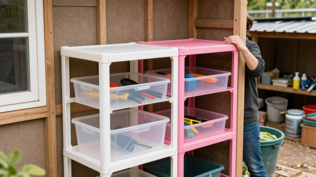 shed shelving unit plastic