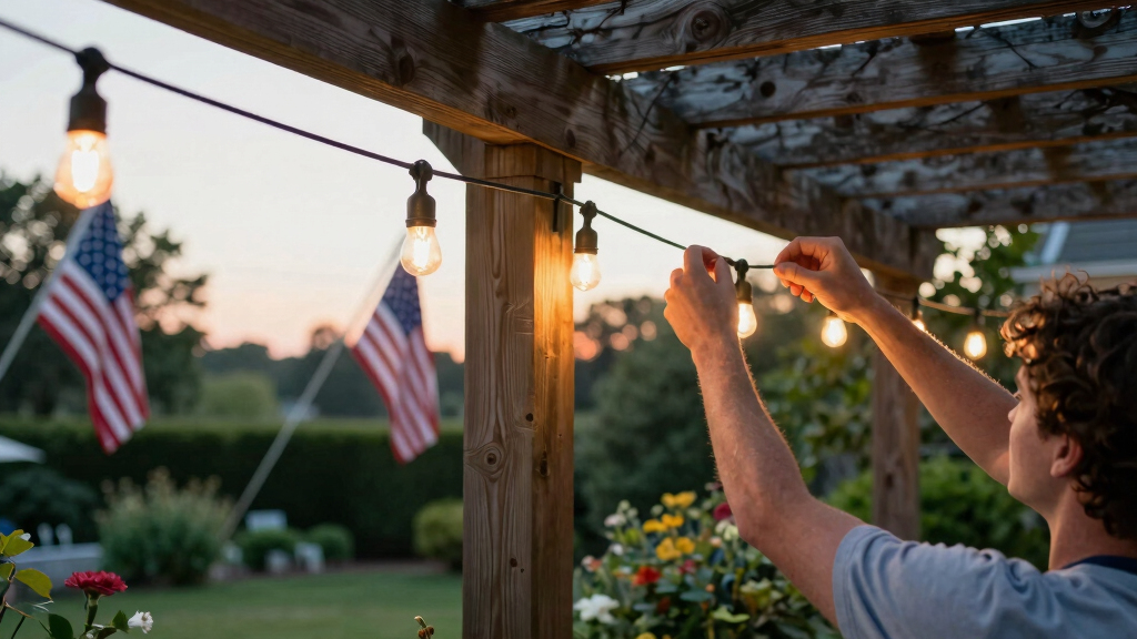 patriotic outdoor string lights