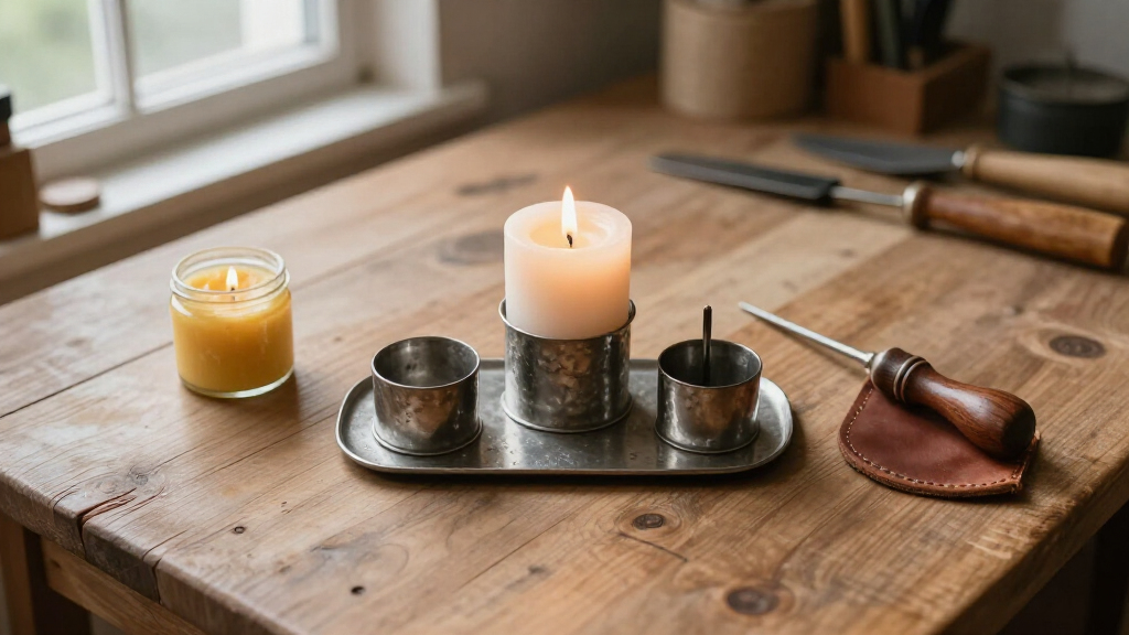 hand forged style candle holder set