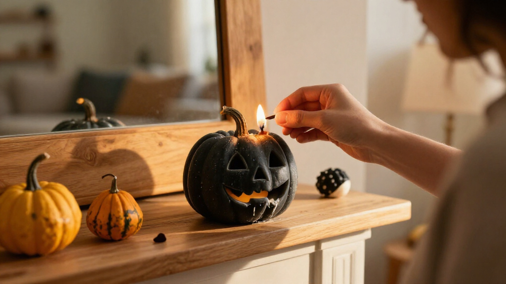 spooky Halloween candles