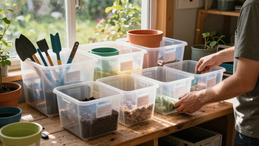 garden storage organization bins