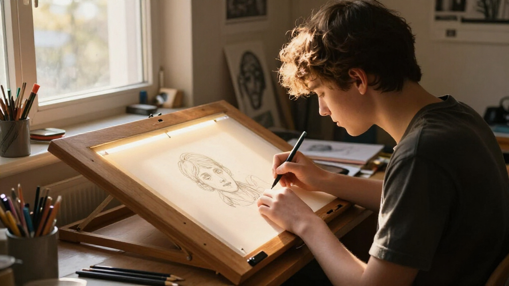 drafting tables and light boxes for artists students