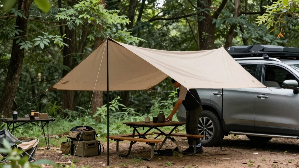 portable car awning for camping travel