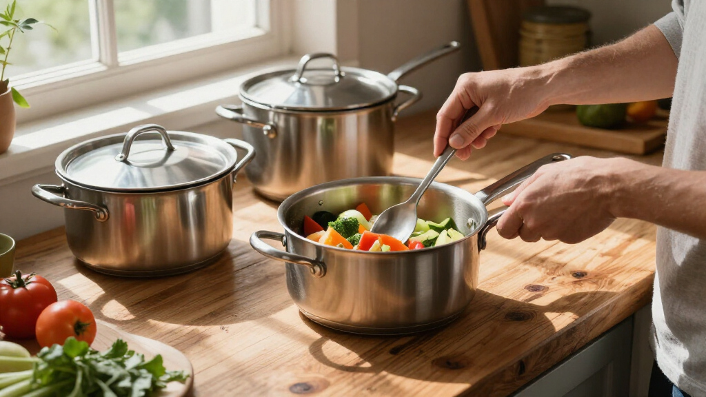 tri ply stainless steel cookware set under 1000