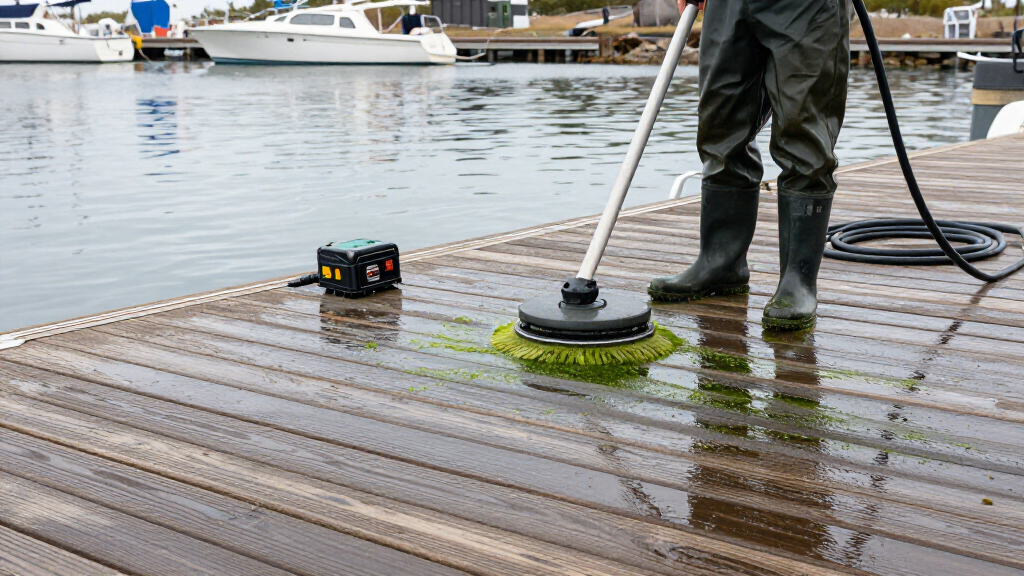 battery powered algae deck scrubber