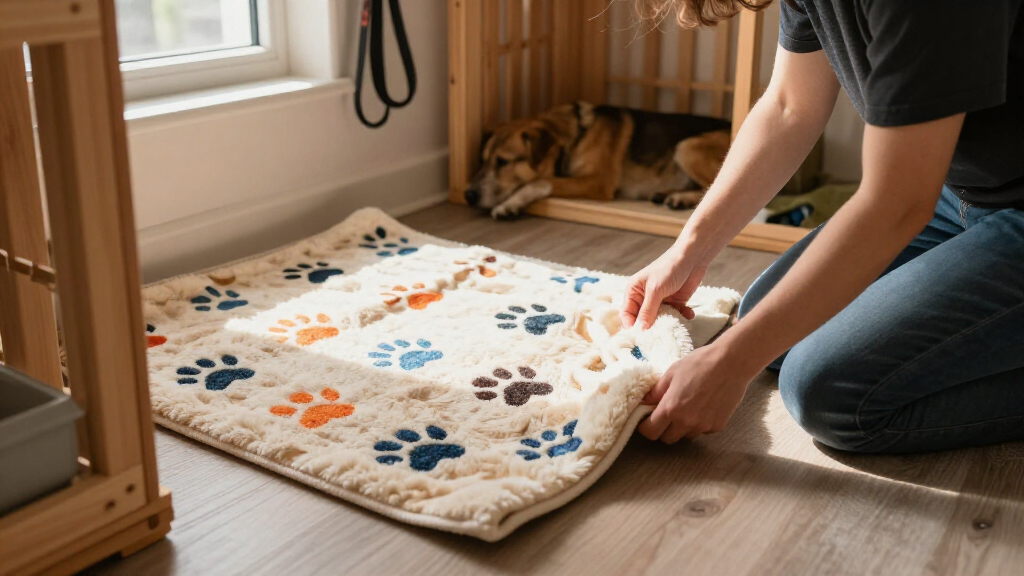 washable dog rug for crate area