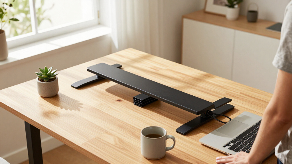 standing desk with cable management