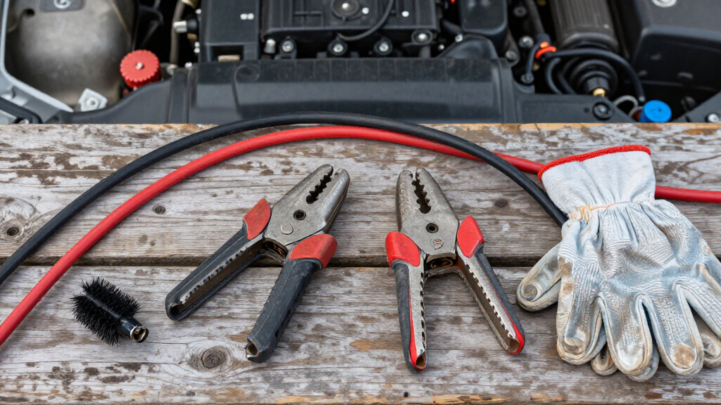 heavyduty jumper cables and clamps