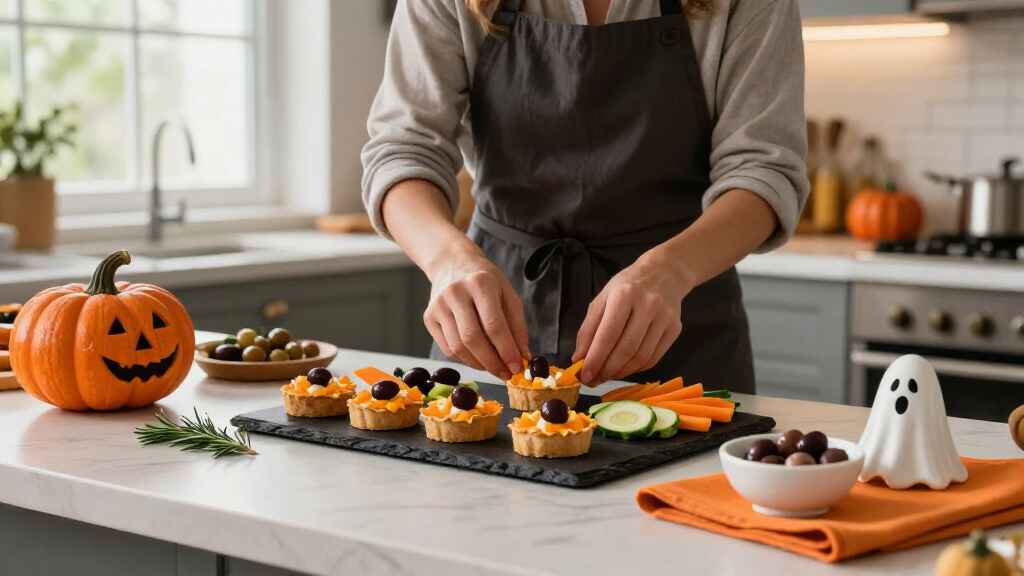 Halloween appetizer serving platters
