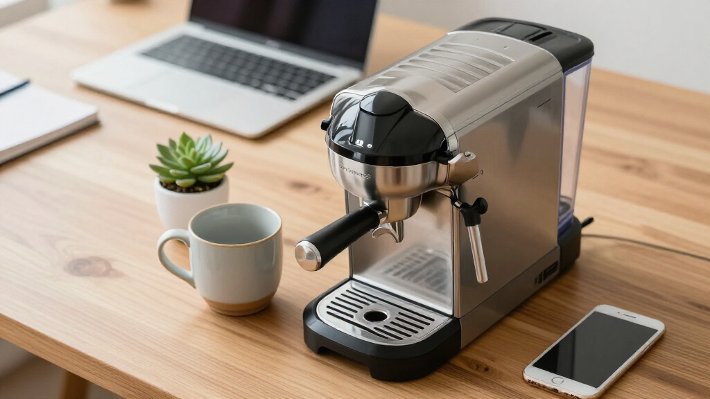 Stainless steel office coffee machine