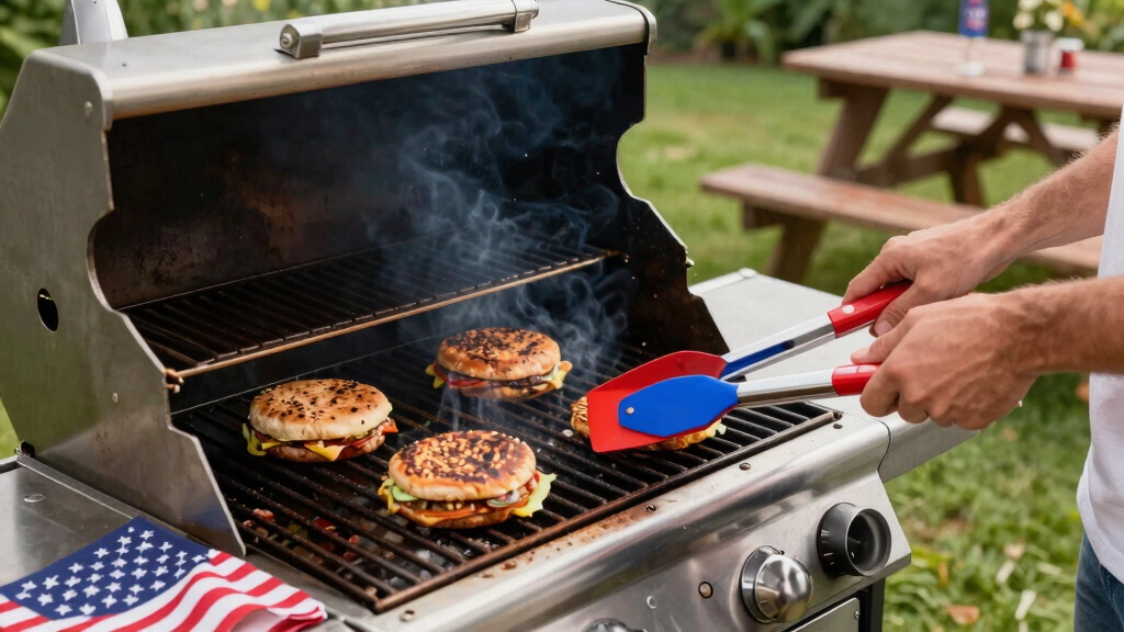 patriotic outdoor grill tools
