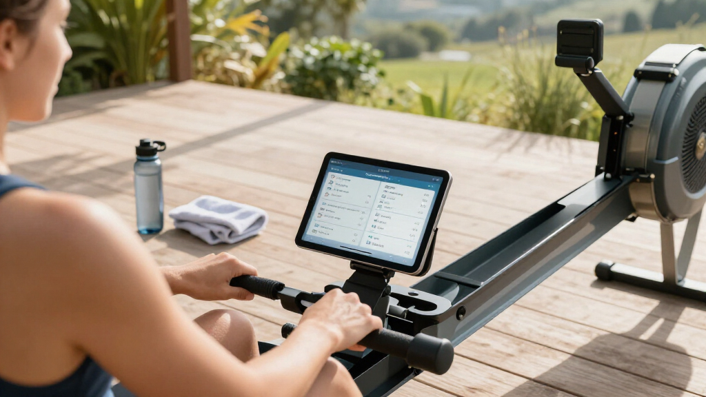 water rowing machine with app tracking