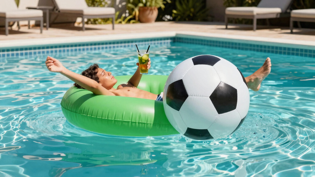 inflatable soccer pool floats